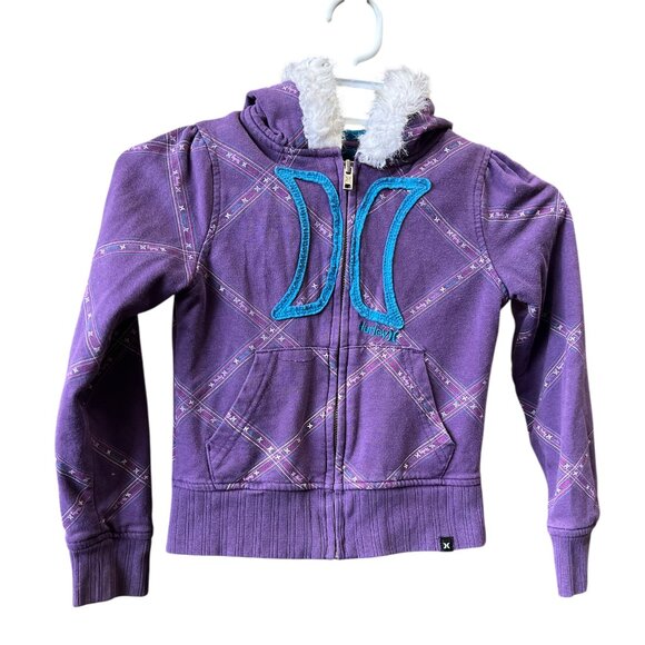 Hurley Purple Hoodie with Graphic Design - Picture 1 of 1